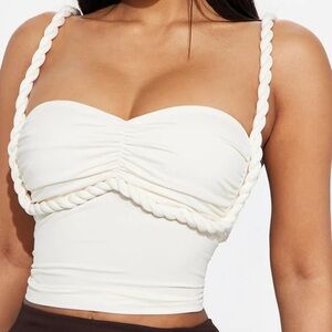 Elegant White Ruched Women's Top